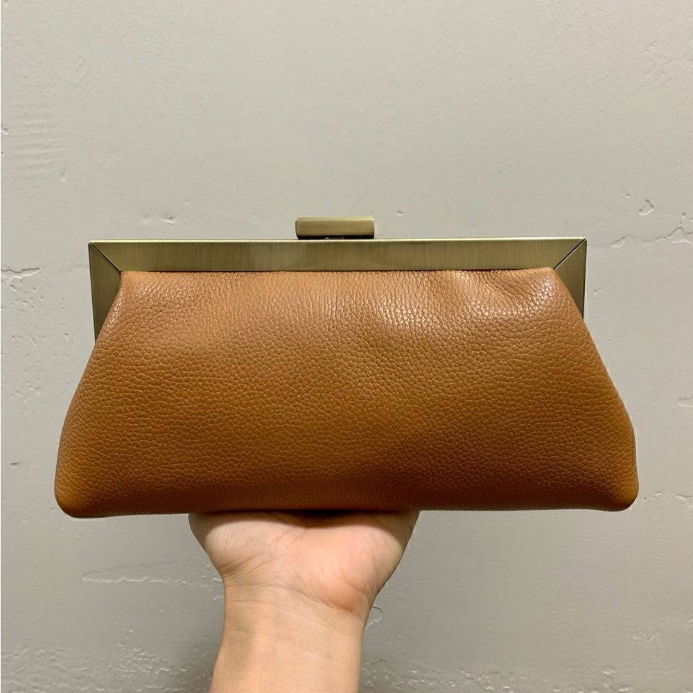 Handmade Genuine Pebble Leather Push-lock Clutch/Crossbody/Evening Bag